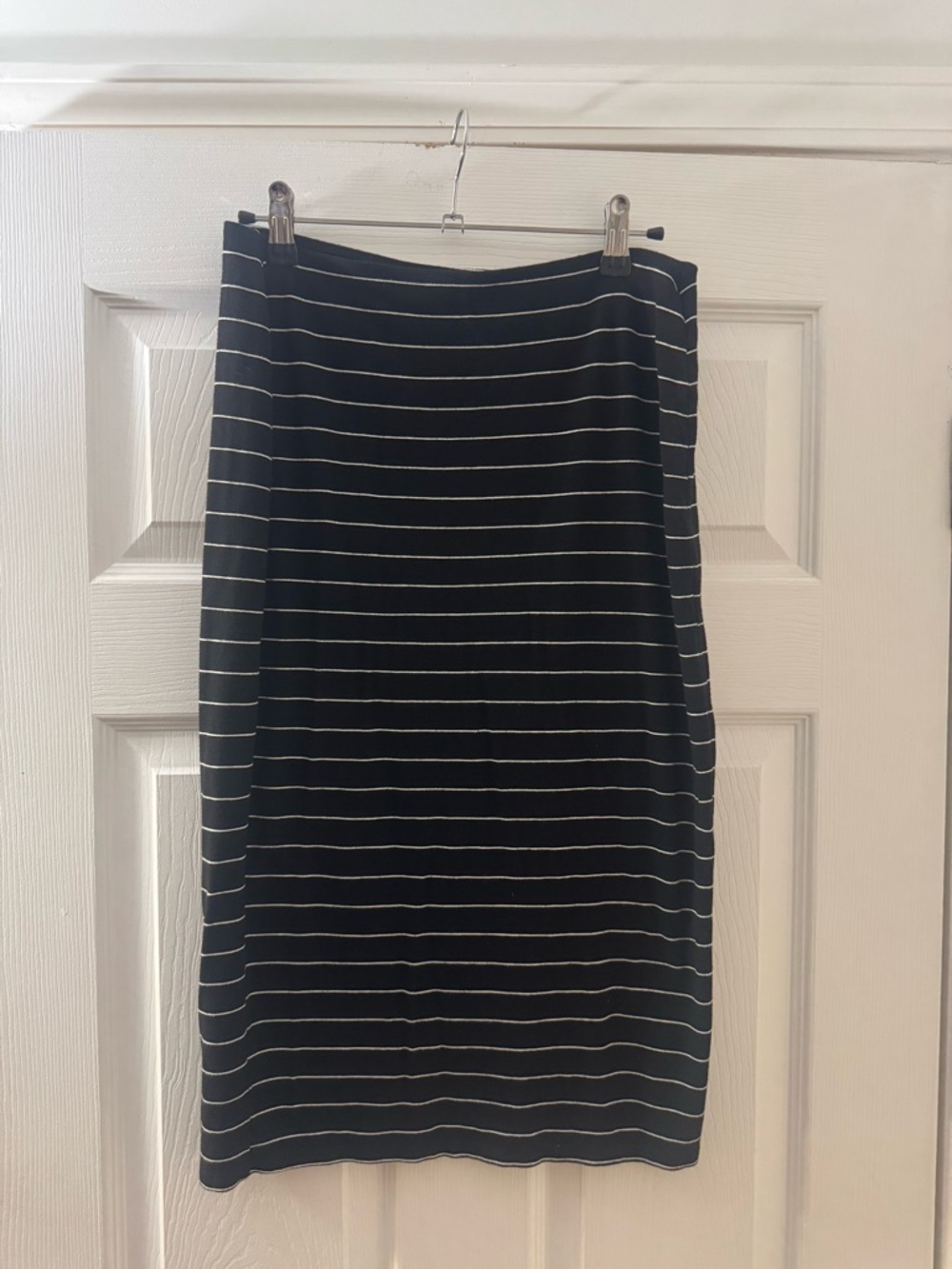 Black & White Striped Pencil Skirt